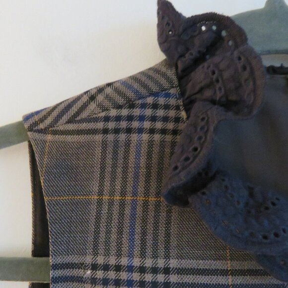 SEA NEW YORK Wool Blend Plaid Dark Academia Shift Dress Officecore - Size US 0 - Picture 7 of 16